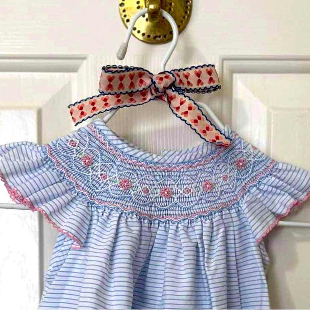 Precious smocked Petit Bebe dress—size 6 months